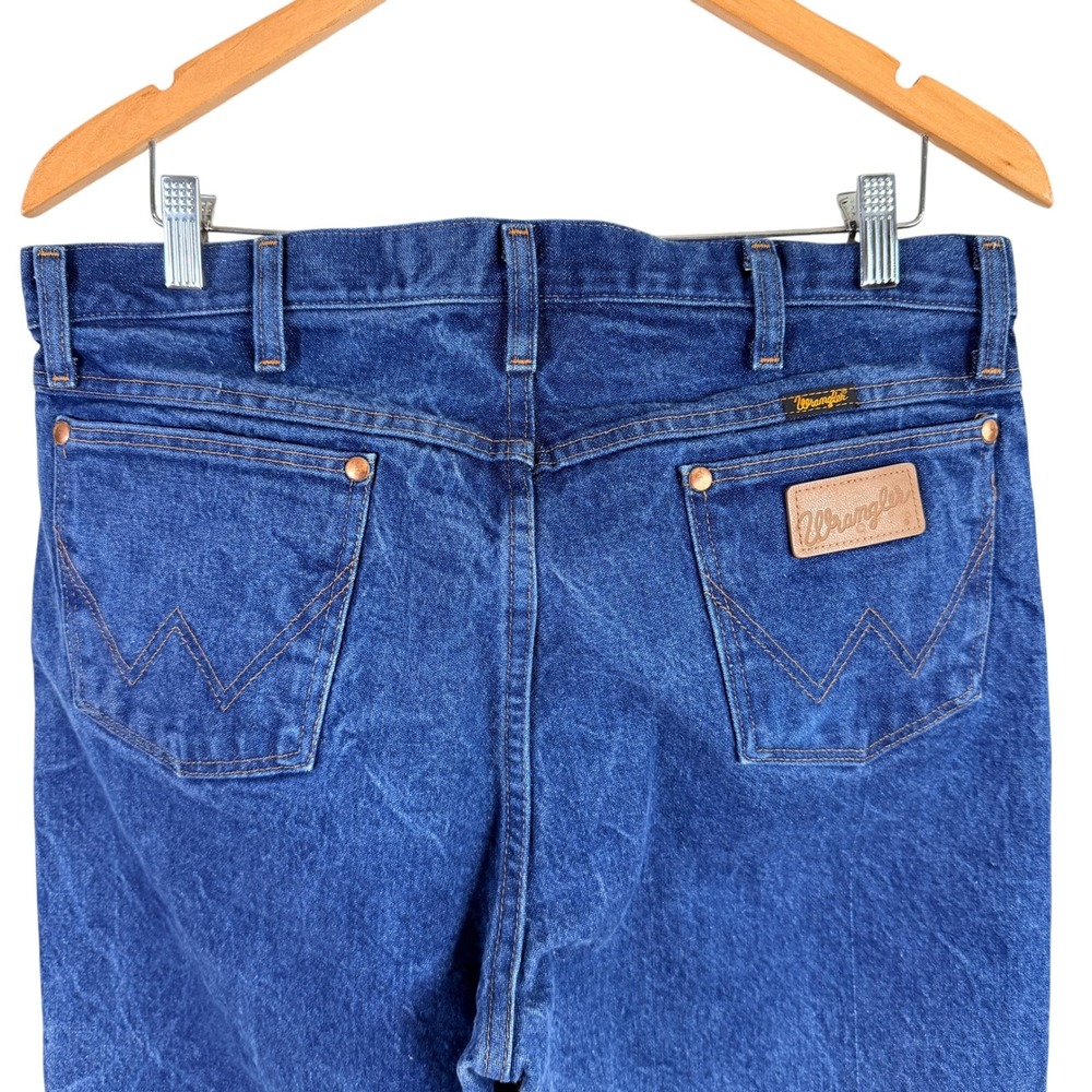 Wrangler Jeans Men 36x34 Blue Cowboy Cut Original Fit Straight Leg 13MWZ Denim